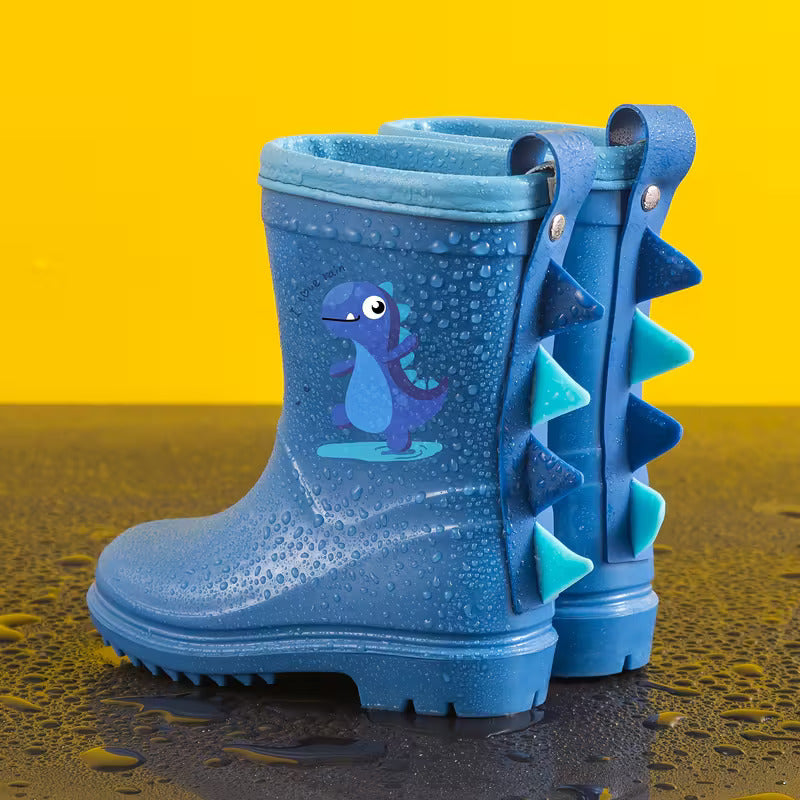 Dinosaur Theme Rain Boots With Spiky Design And Non Slip Sole
