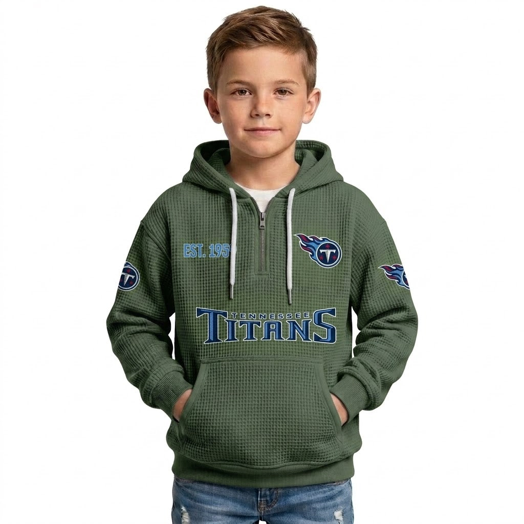Titans EST 1959 Quarter Zip Waffle Kids Hoodie