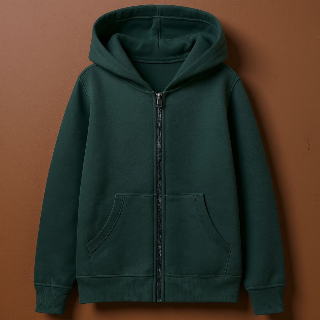 Kids Boys And Girls Soft Brushed Fleece Zip Up Hooded Sweatshirt