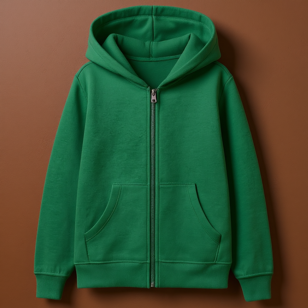 Kids Boys And Girls Soft Brushed Fleece Zip Up Hooded Sweatshirt