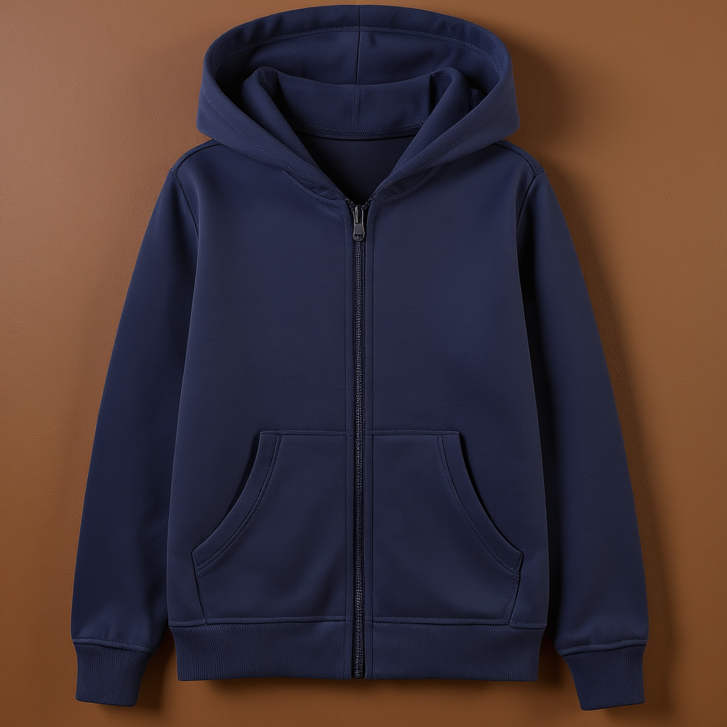 Kids Boys And Girls Soft Brushed Fleece Zip Up Hooded Sweatshirt
