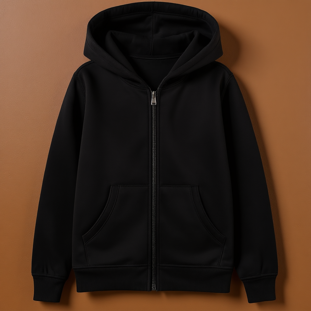 Kids Boys And Girls Soft Brushed Fleece Zip Up Hooded Sweatshirt