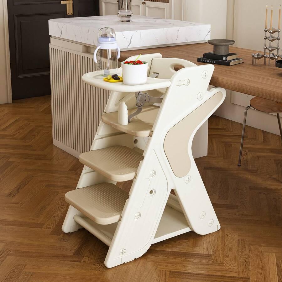 Kids 3 in 1 Convertible High Chair And Learning Tower