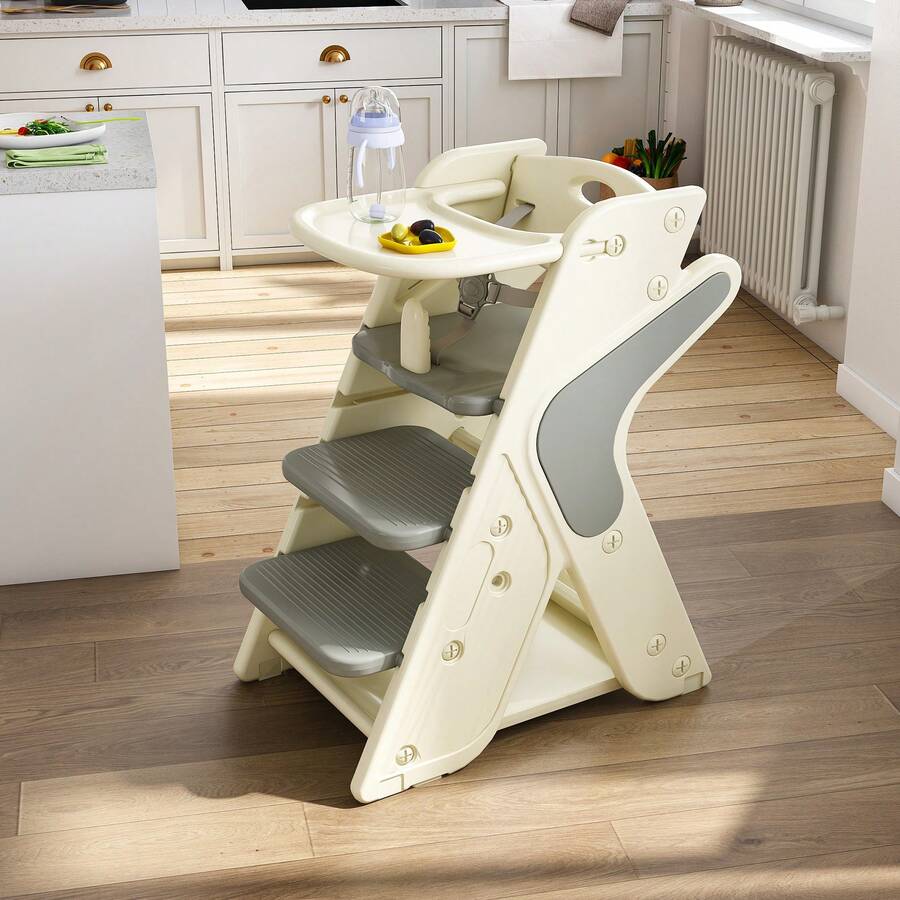 Kids 3 in 1 Convertible High Chair And Learning Tower
