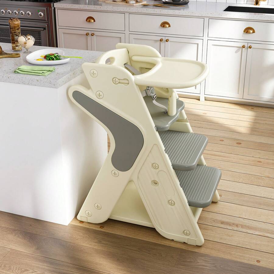 Kids 3 in 1 Convertible High Chair And Learning Tower