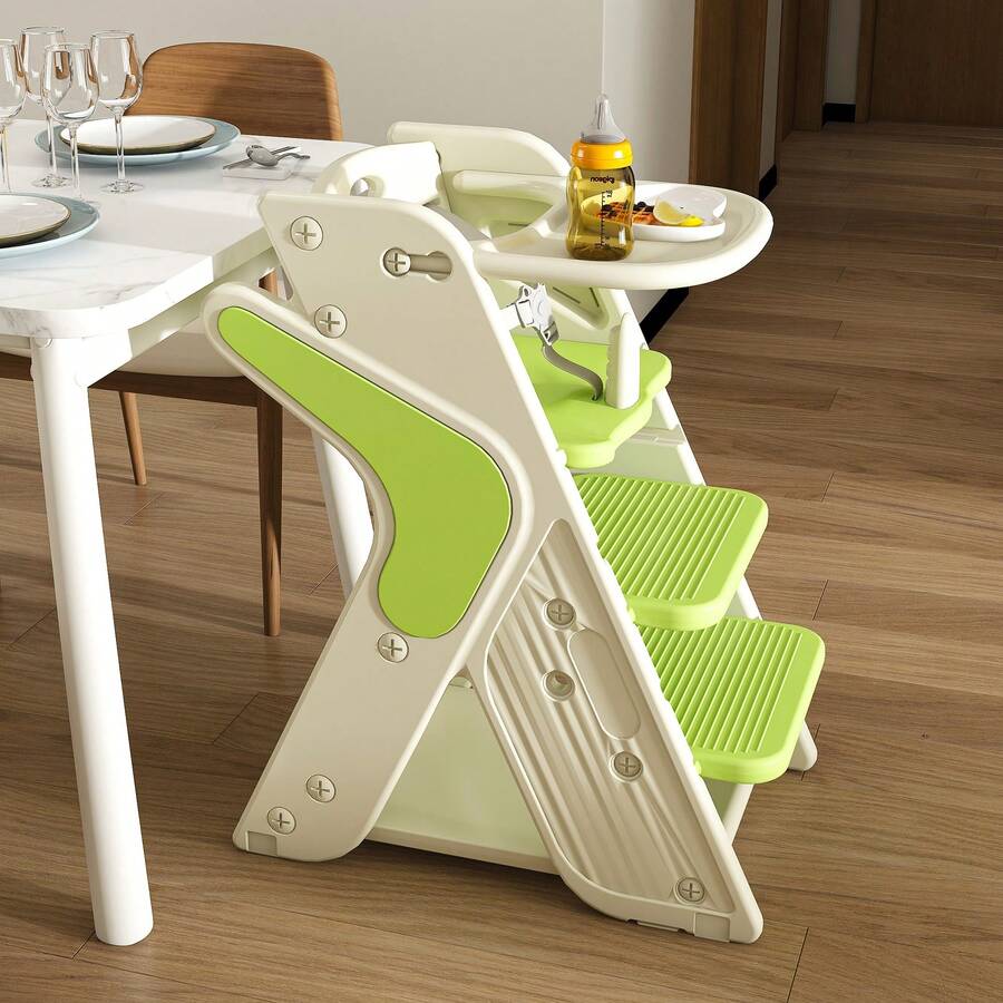 Kids 3 in 1 Convertible High Chair And Learning Tower