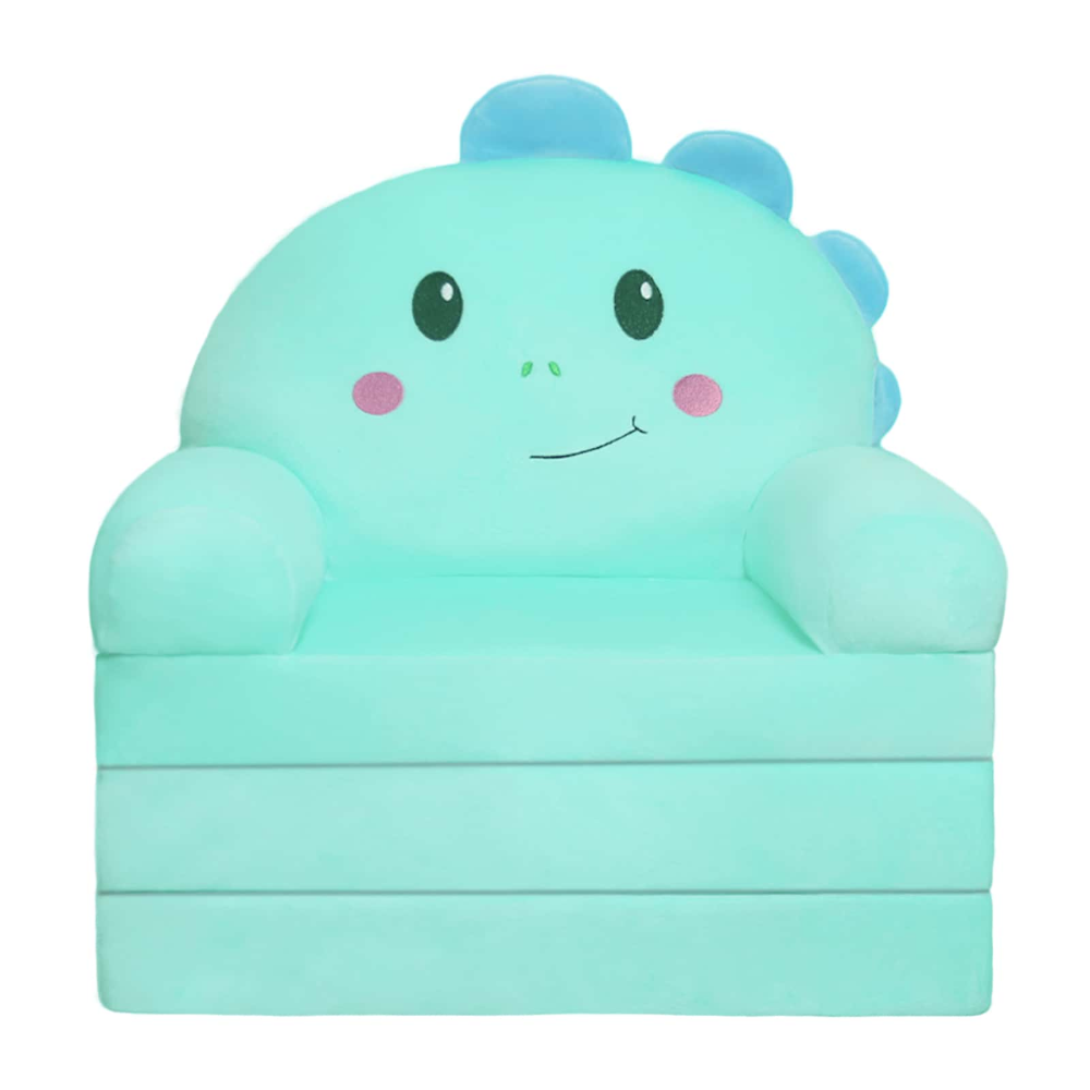 Toddlers 2 In 1 Kids Couch Bed With Cozy Velvet Flip Open Design