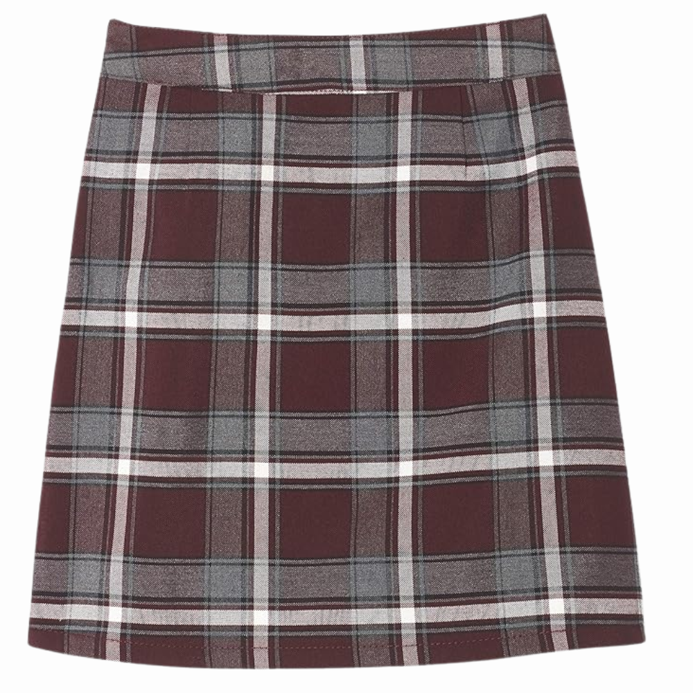 Girls Adjustable Waist Front Pleated Scooter Skirt With Built In Shorts