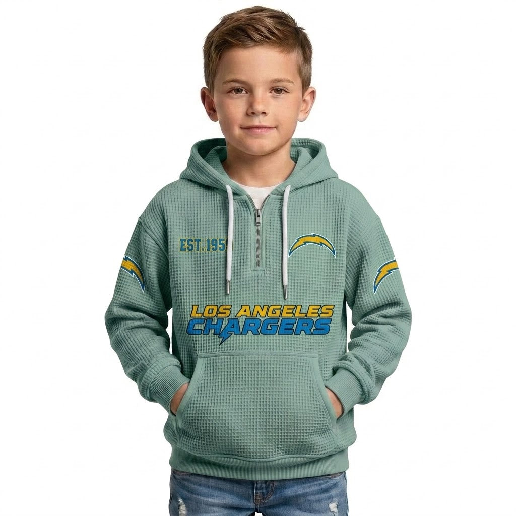Los Angeles Chargers Themed Quarter Zip Kids Hoodie