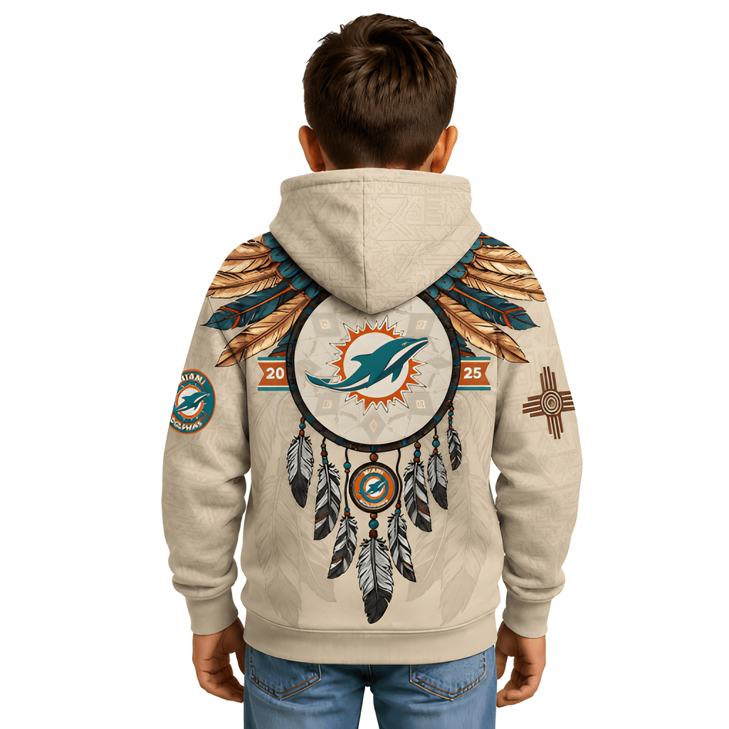 Miami Dolphins Themed Graphic Kids Hoodie