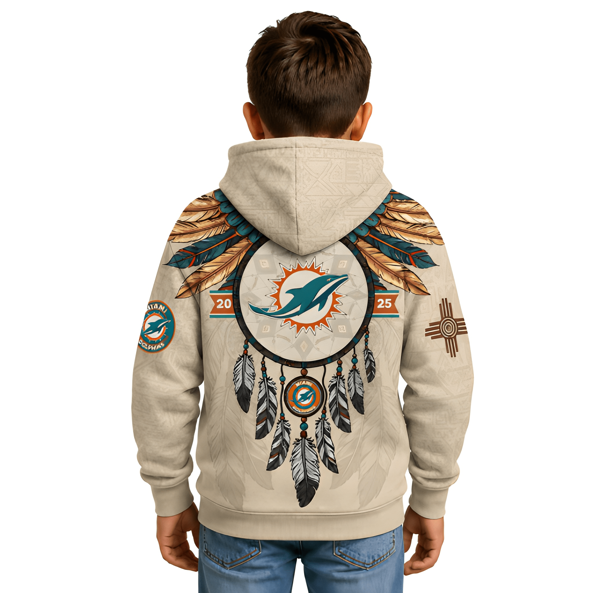 Miami Dolphins Themed Graphic Kids Hoodie