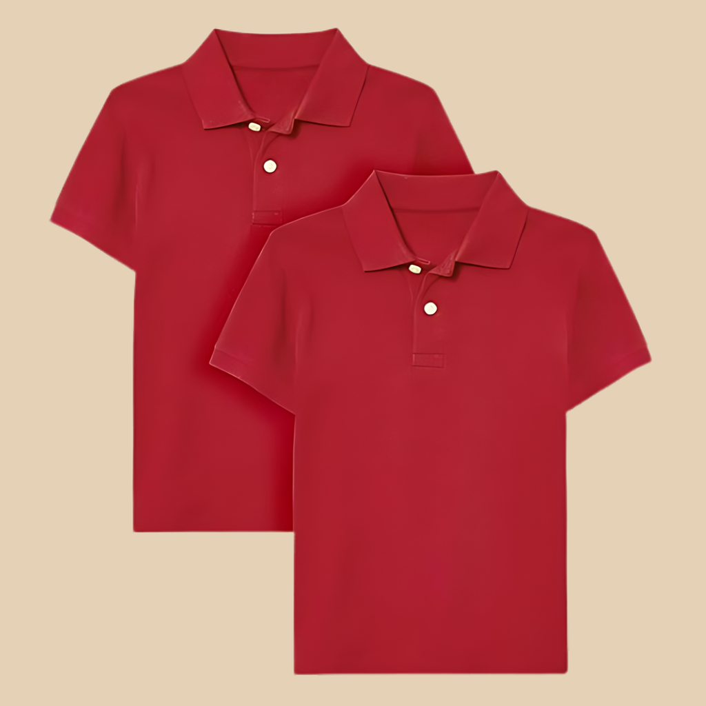 Pack Of 2 Boy Short Sleeve Pique Polo T Shirts