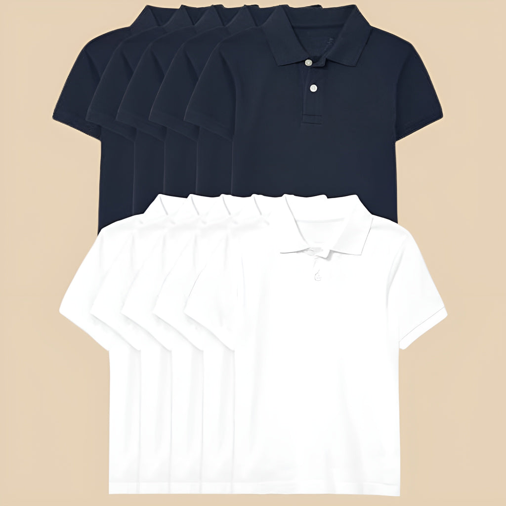 Pack Of 10 Short Sleeve Polo T Shirts