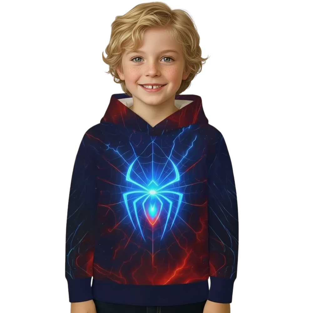 Boys Superhero Design Spider Hoodie