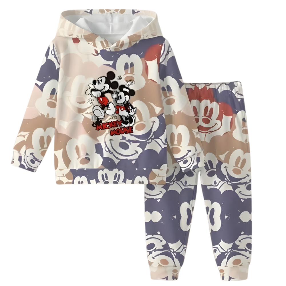 Boys Cartoon Print Graphic Hoodie And Sweatpants Set