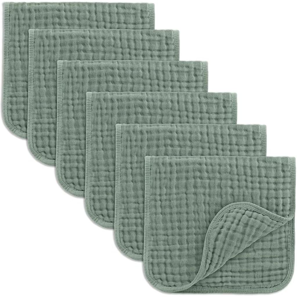 Newborn Baby Pack Of 6 Muslin Square Towels