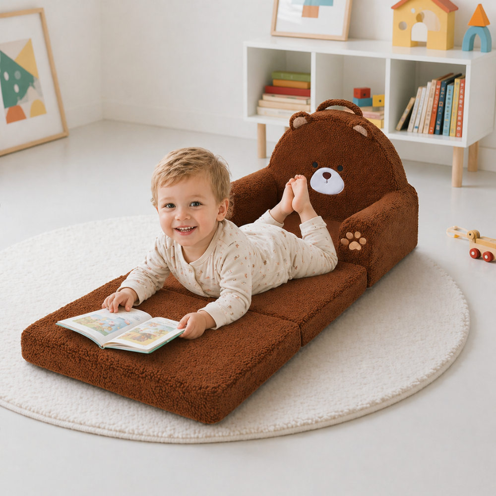 2 In 1 Convertible Soft Sherpa Fabric Toddler Chair