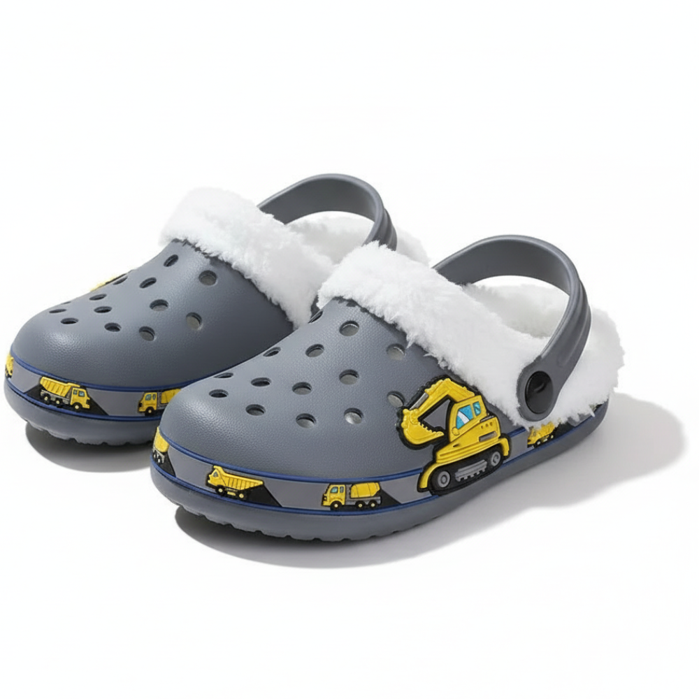 Kids Fur Lined Cartoon Clog