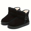 Girls Round Front Solid Fabric Winter Boots