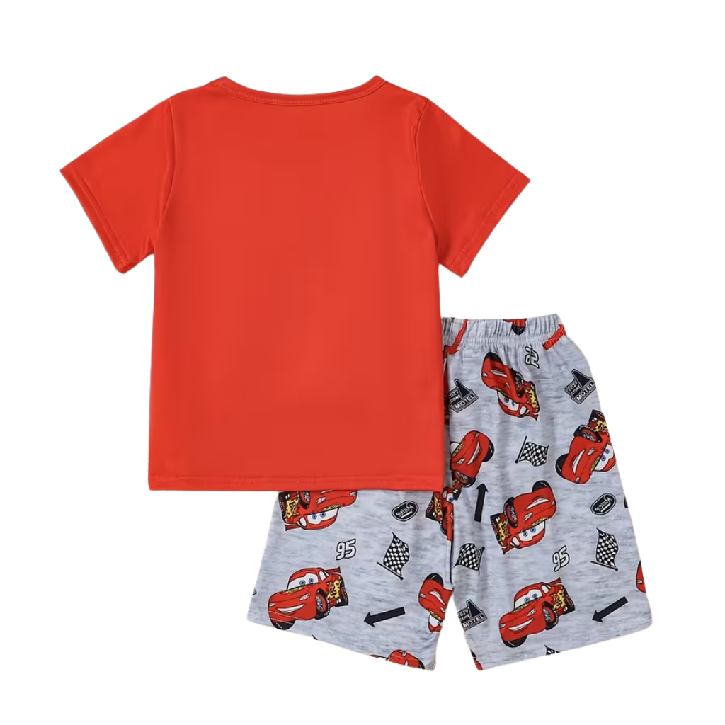 Kids Lightning McQueen Printed Top And Shorts Set