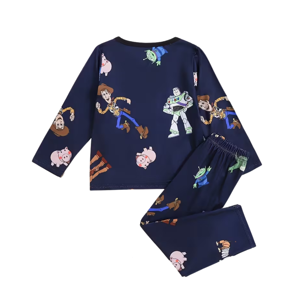 Kids Toy Story Pajama Set With Buzz Lightyear And Woody Print