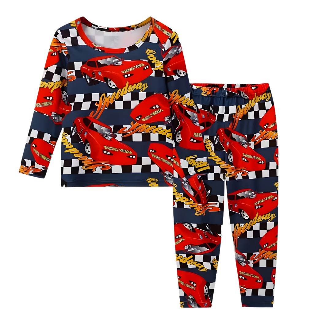 Boys Cartoon Car Themed Pajama Set