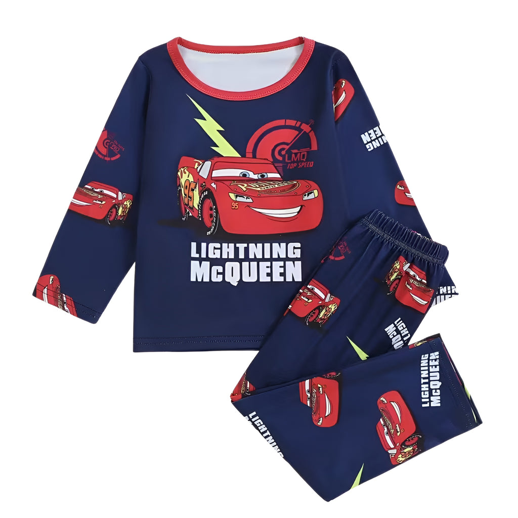 Kids Animated Racing Themed Pajama Outfit