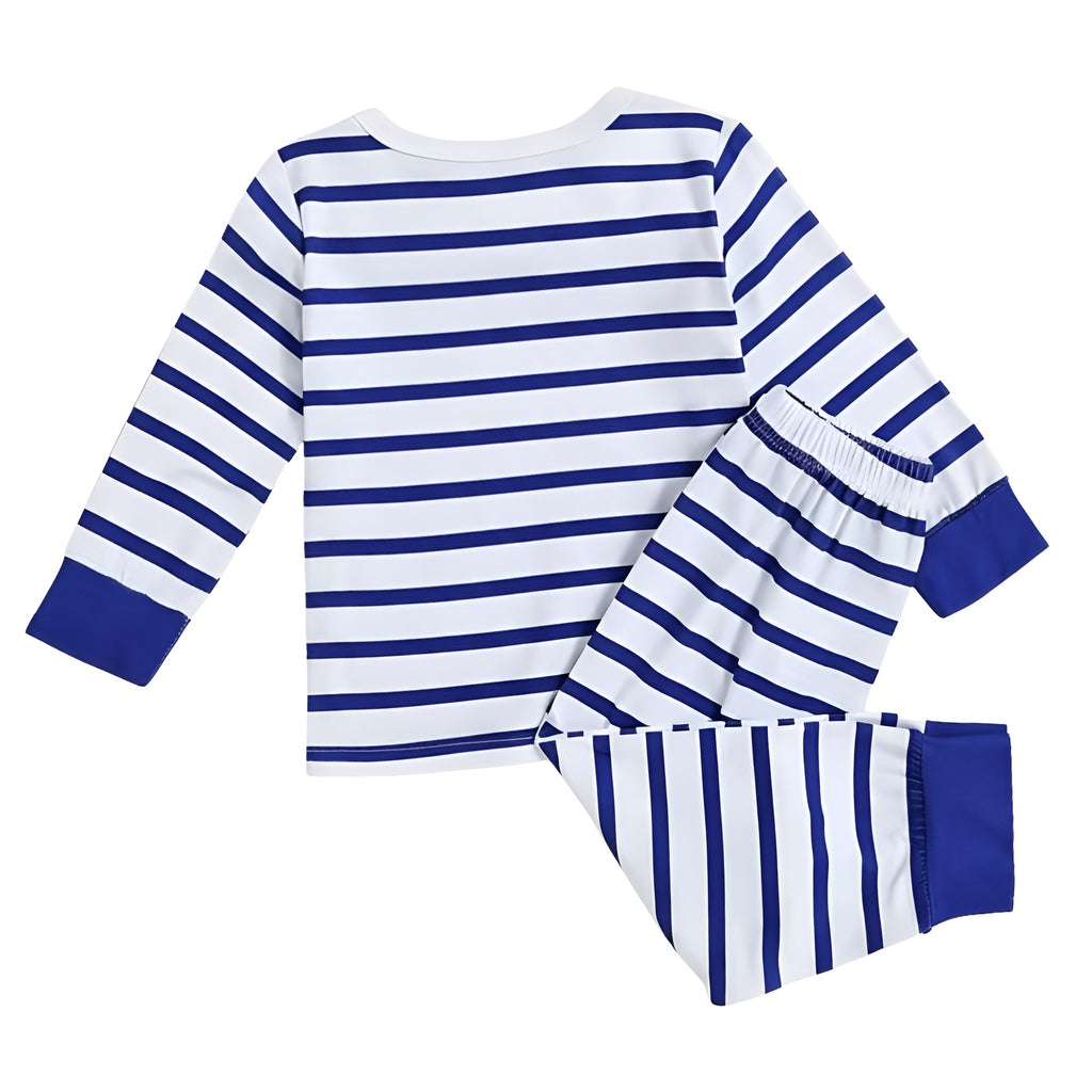 Mickey Mouse Striped Cartoon Print Kids Pajama Set