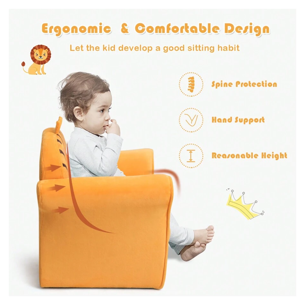 Kids Animal Themed Sofa Chair With Armrests