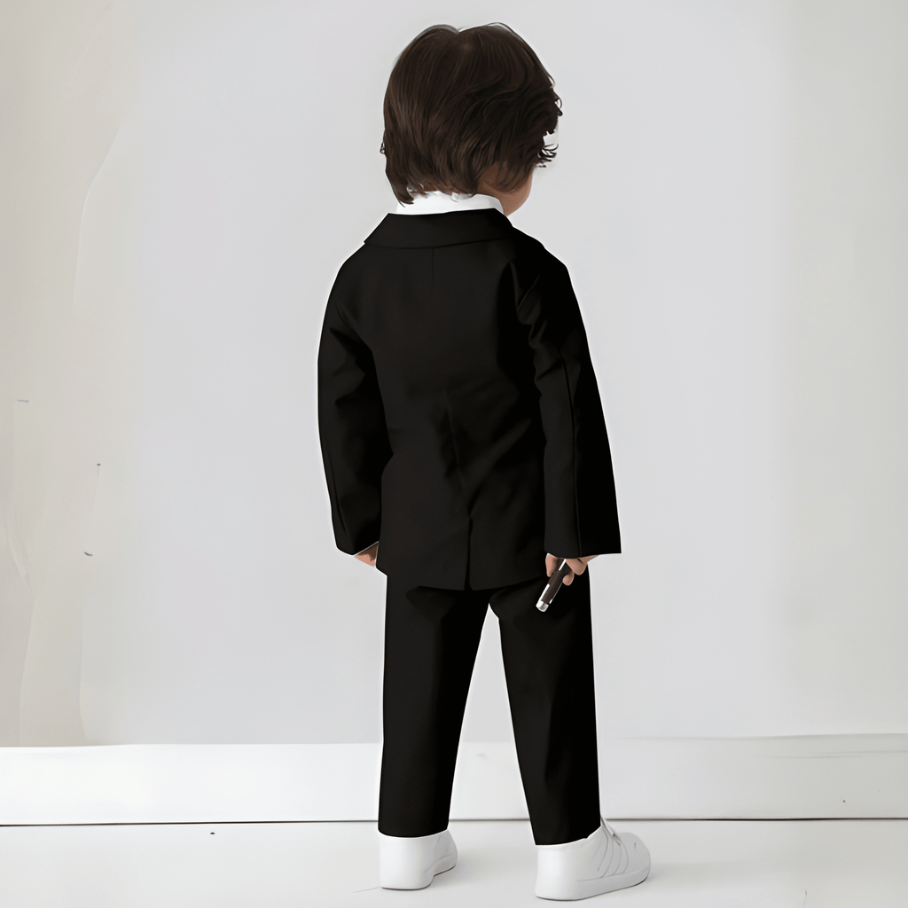 Baby Boys Two Piece Formal Suit And Pants Set With Bow Tie