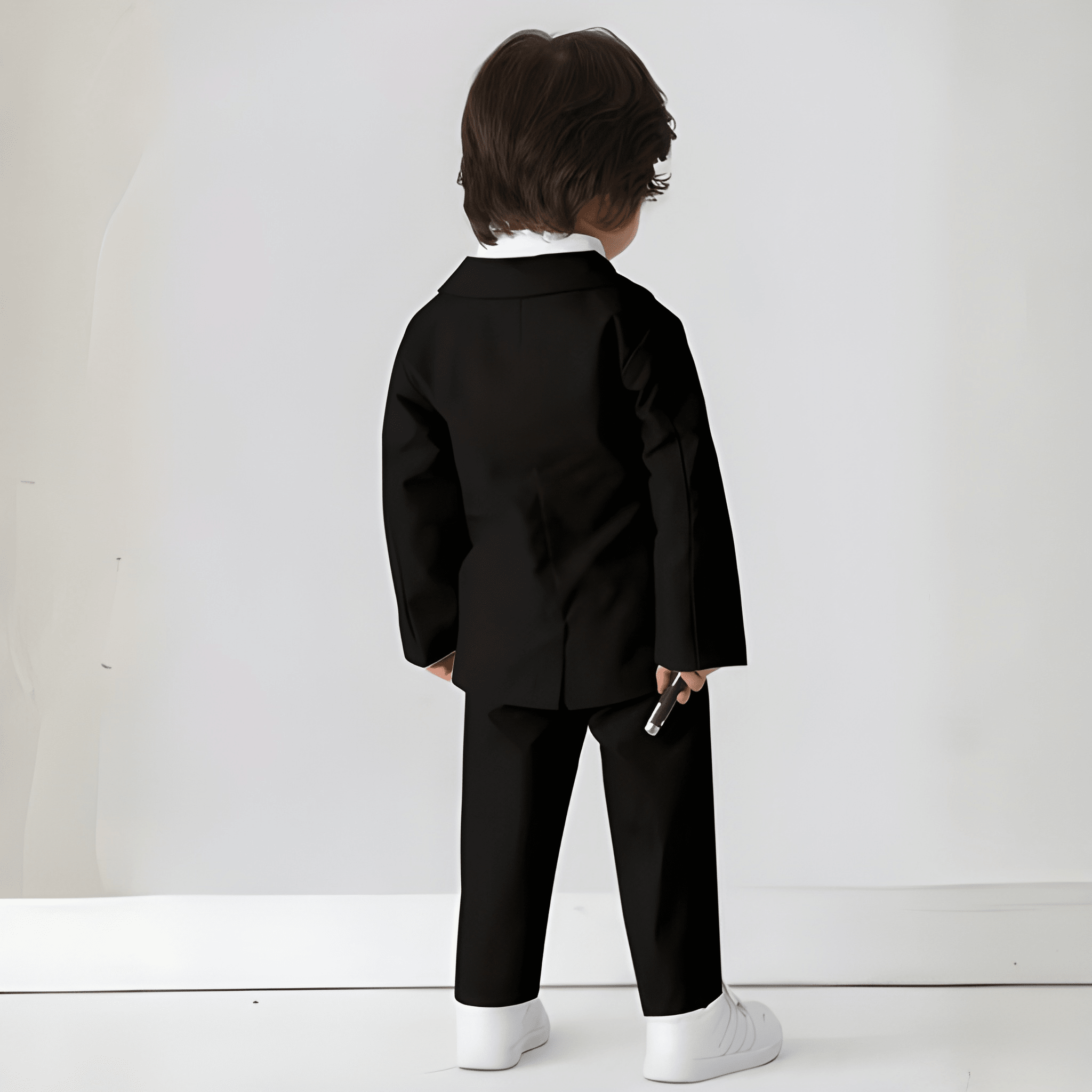 Baby Boys Two Piece Formal Suit And Pants Set With Bow Tie