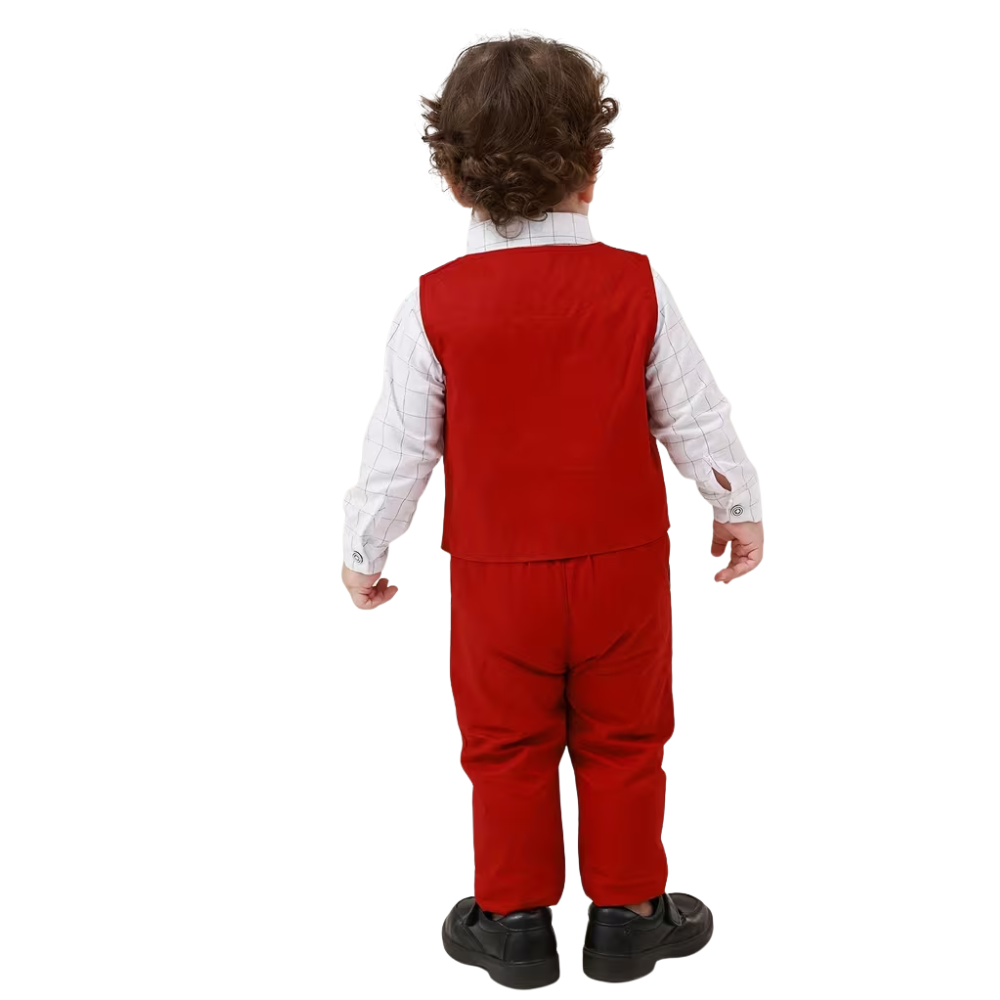 Boys Outfit Set With Bow Tie Vest And Pants