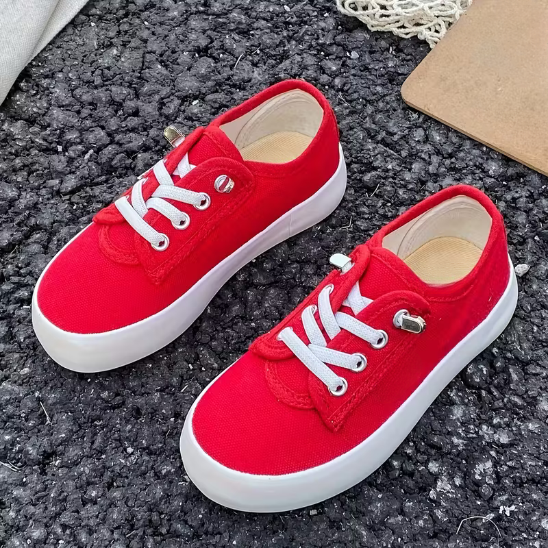 Kids Casual Canvas Lace Up Sneakers