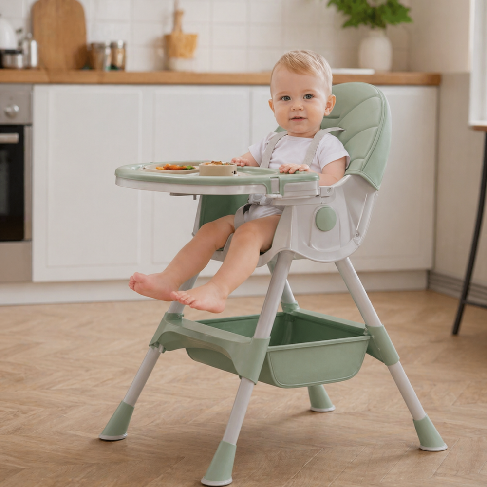 Babies And Toddlers 5 In 1 Convertible High Chair Foldable