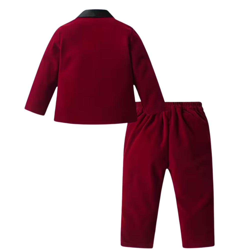 Baby Boys 2 Piece Gentleman Suit Jacket With Bow Tie And Pants Set