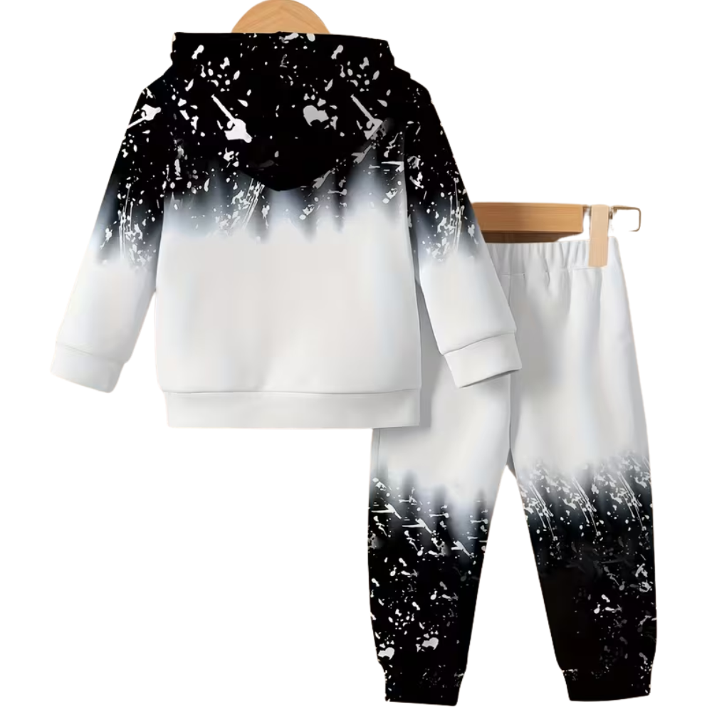 Boys Long Sleeve Printed Hoodie And Pants Set