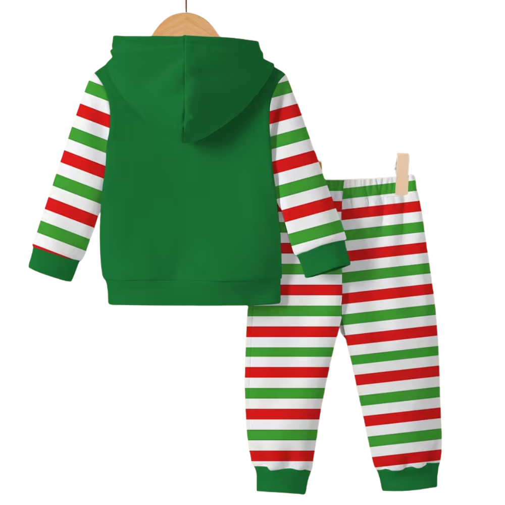 Elf Printed Hooded Sweatshirt And Pants Set