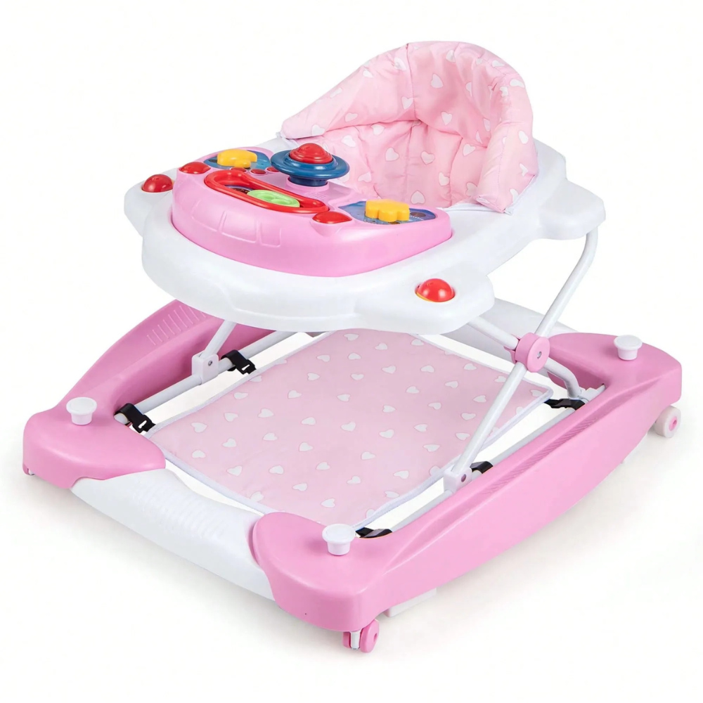 6 In 1 Adjustable Toddler Walker And Activity Center With Music Tray