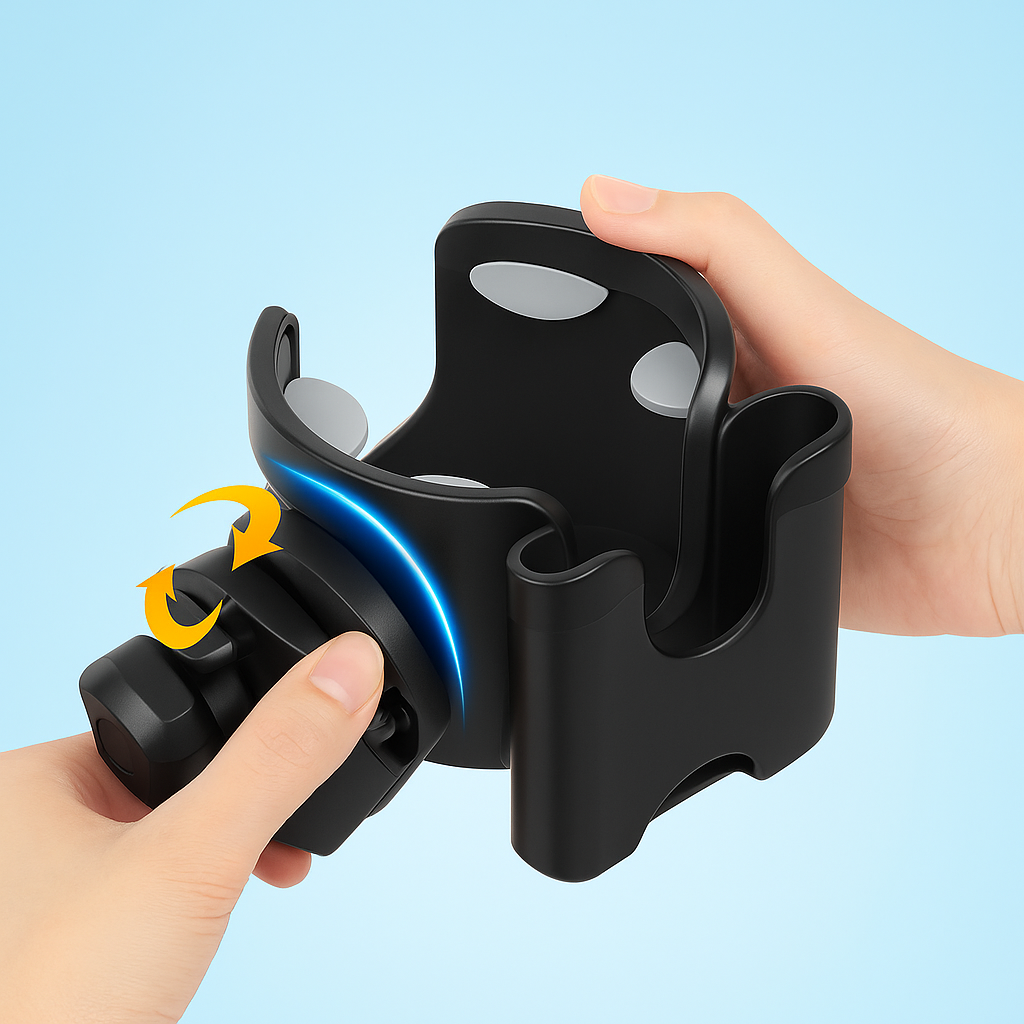 Stroller Cup Holder With Phone Slot