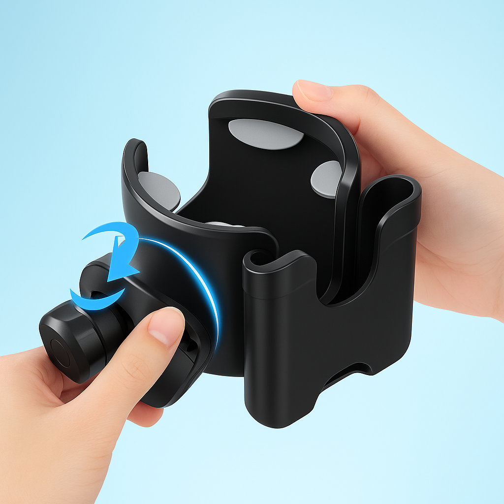Stroller Cup Holder With Phone Slot