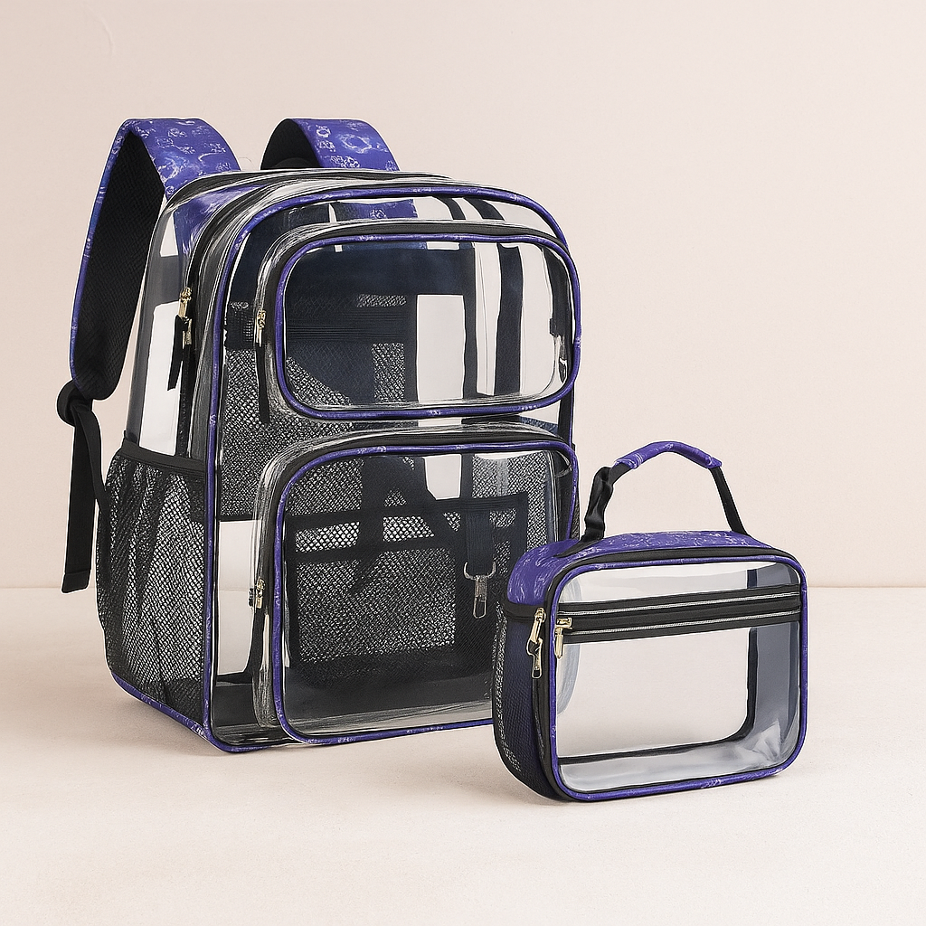 Clear PVC Backpack With Lunchbox For School