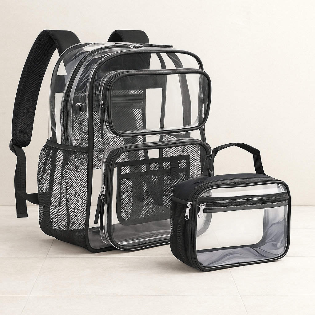 Clear PVC Backpack With Lunchbox For School