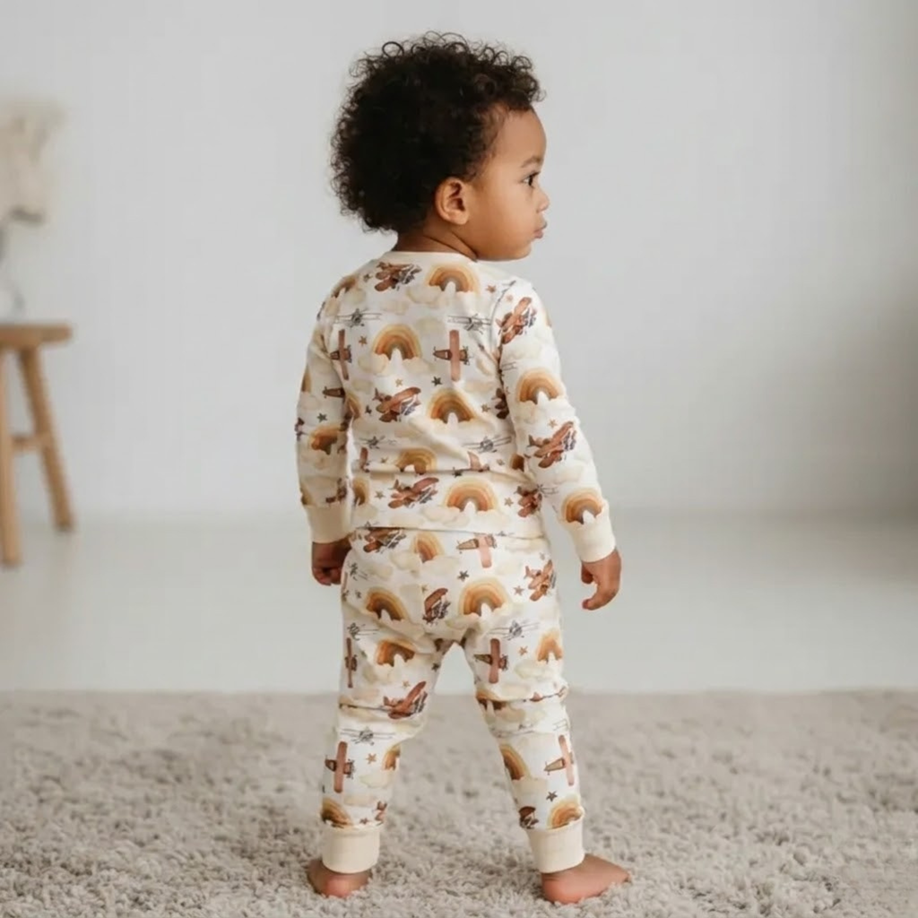Kids Two Piece Eco Friendly Stretchy Pajama Set