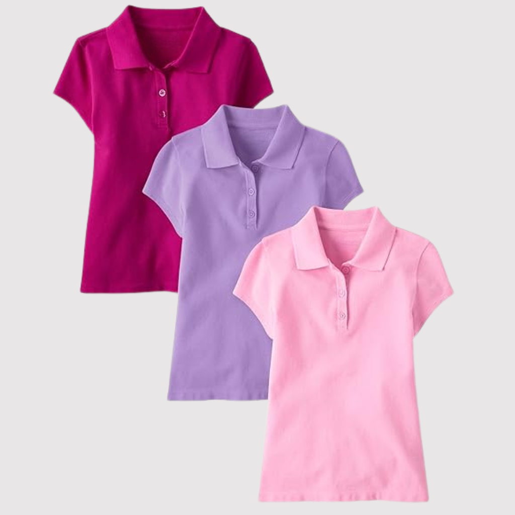 Pack Of 3 Short Sleeve Pique Polo Shirt