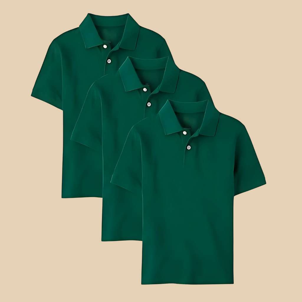 Pack Of 3 Boys Short Sleeve Pique Polo T Shirts