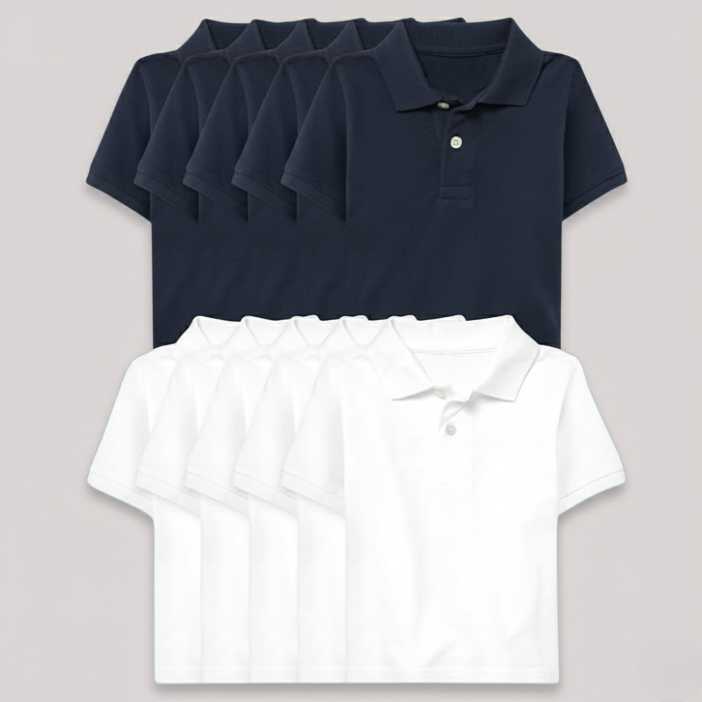 Pack Of 10 Baby And Toddler Boys Short Sleeve Polo Shirt