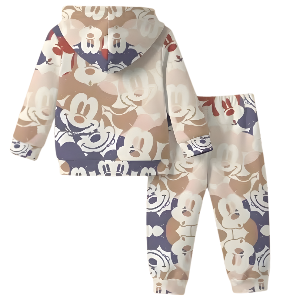 Boys Cartoon Print Graphic Hoodie And Sweatpants Set