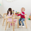 5 Piece Kids Wooden Curved Activity Table And Chair Set