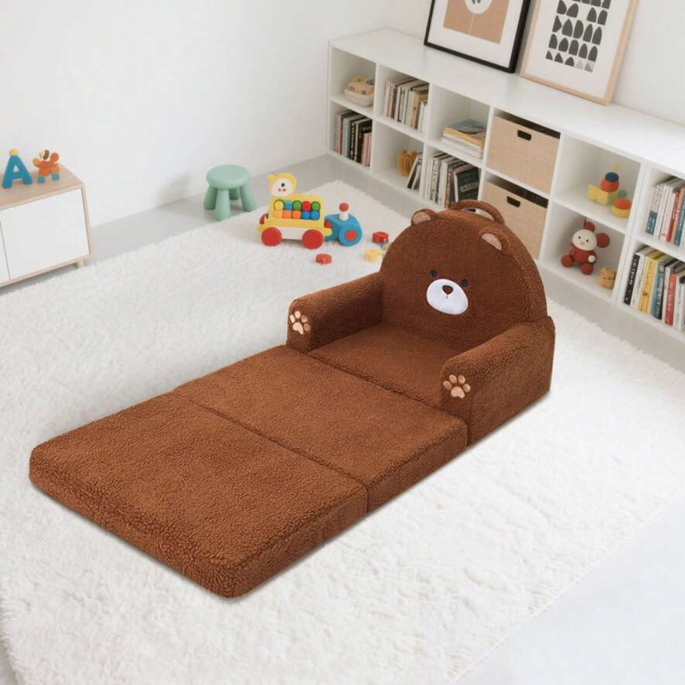 2 In 1 Convertible Soft Sherpa Fabric Toddler Chair