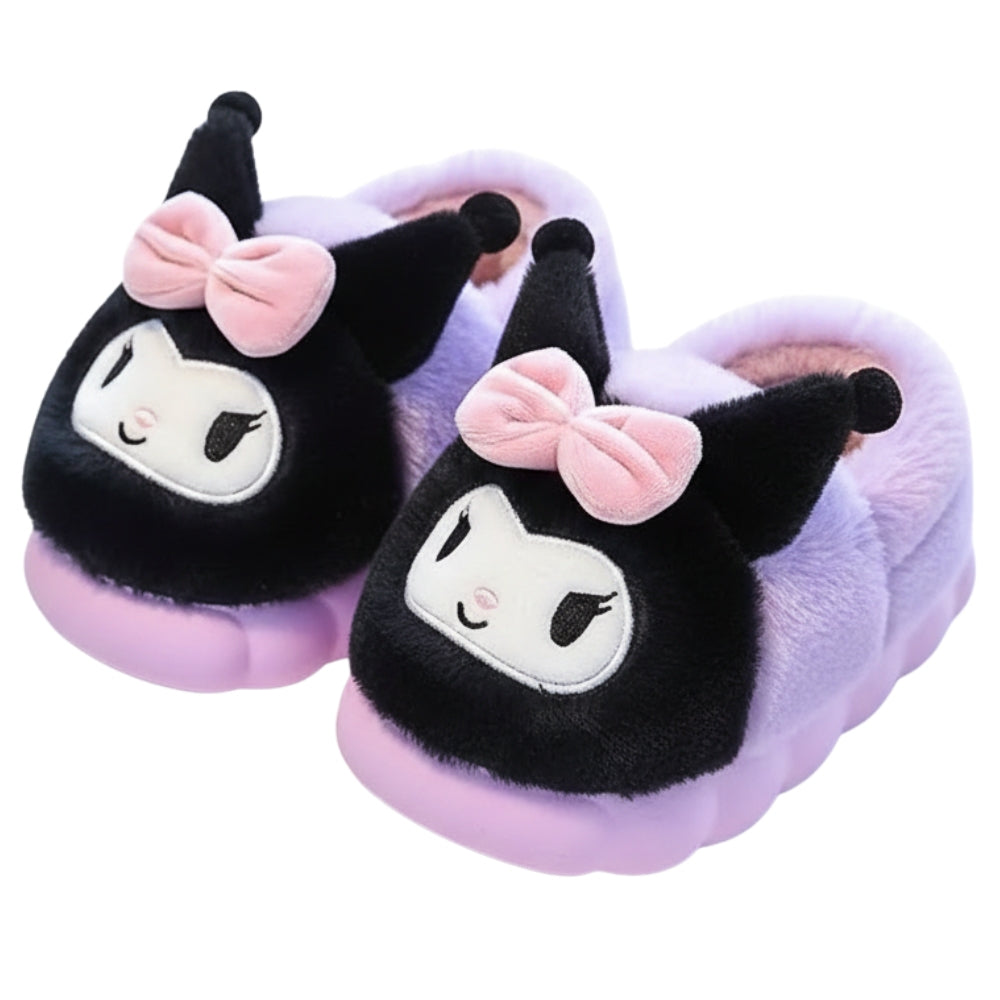 Kids Character Plush Warm Soft Anti Slip Indoor Slippers